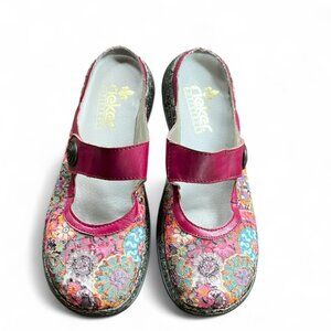 Rieker Daisy Pink Floral Mary Jane Anti-Stress Embroidered Shoes US 9.5 EU 41